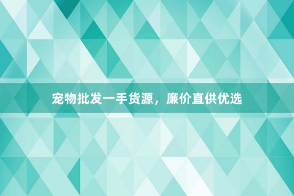 宠物批发一手货源，廉价直供优选